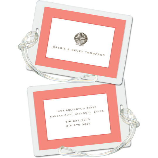 Coral Seashell Luggage Tags